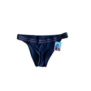 NWT Joan Smalls black bikini, bottom with copper, metallic, trim, size large ￼